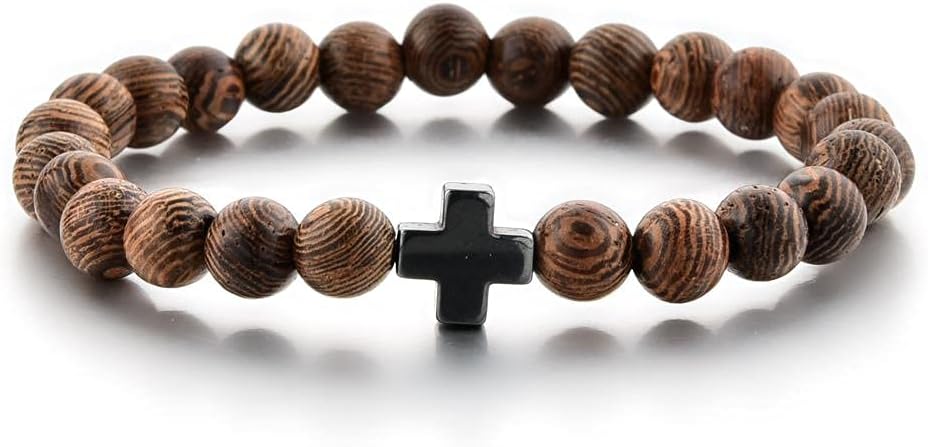 St John the Baptist Orthodox Brotherhood25 Piece Prayer Bracelet With 6 MM Brown Beads & Cross