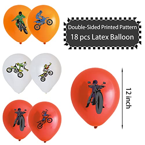 34 Pcs Dirt Bike Birthday Party Supplies Including Happy Birthday Banner, Balloons, Aluminum Foil Balloon, Cake Topper, Cupcake Toppers, Motorcycle Theme Party Decorations For Kids Aldults Fans #TOP4