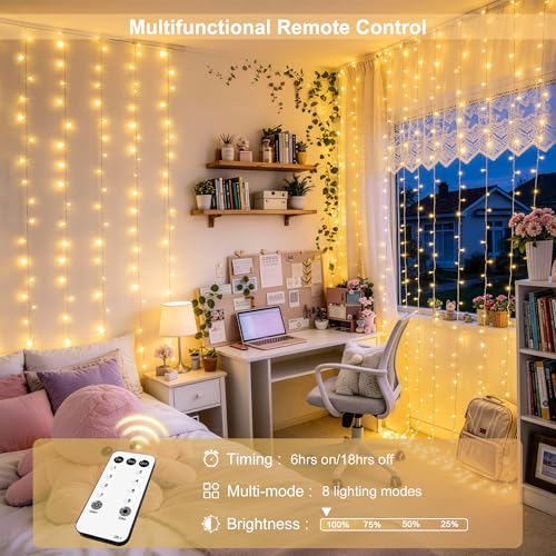 Image of JMEXSUSS 900 LED Curtain Lights, Outdoor String Lights Indoor, 9.5x29.5ft