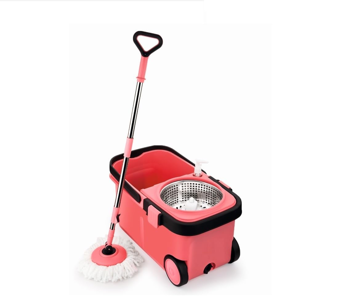 Flying Clouds Rider Steel Spin Mop with Big Wheels and Stainless Steel Wringer, Bucket Floor Cleaning and Mopping System, 2 Microfiber Refills (B0D2B8Z7KD) Amazon Price History, Amazon Price Tracker