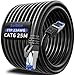 Produktbild LAN Kabel 25 Meter, Cat 6 Netzwerkkabel 25m Ethernet Kabel High Speed Wifi Kabels 1000Mbps Geschirmt RJ45 Kabel Internetkabel Schwarz Patchkabel Gigabit Wlan Kabels für Switch Router Modem