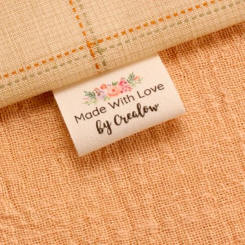 Etiquetas de ropa personalizadas en algodón suave con logotipo para artículos textiles