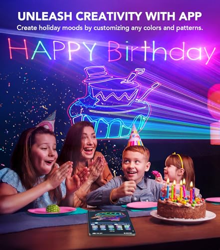 Image of KeoBin APP DJ Laser Lights Professional - 200+ 3D RGB Animation Laser Light Show, Hand Drawing, Custom Patterns, Sound Actived & DMX Sync for Party, Stage, Club
