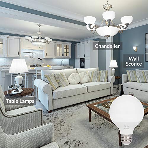 Simba Lighting Led Vanity Globe G25 (G80) Light Bulb For Bathroom, Makeup Mirror | Decorative White Frosted Cover, 8W, 60W Equivalent, 120V, Standard E26 Medium Base, Daylight 5000K, Pack Of 3 #TOP2