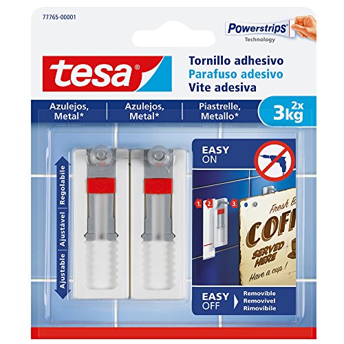 tesa 77765-00001-00 77765-00001-00-Smart Mounting System Clavos Removíbles SMS Tornillo Adhesivo Ajustable hasta...