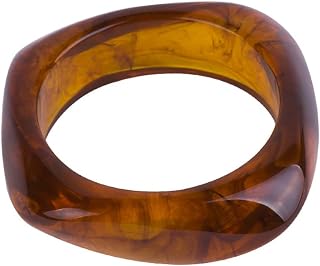 Pingyongchang Multiple Color Square Acrylic Resin Bangle Bracelet Resin Wide Irregular Geometric Plastic Wristbands Cuff Bangle Bracelet for Women Gifts Jewelry