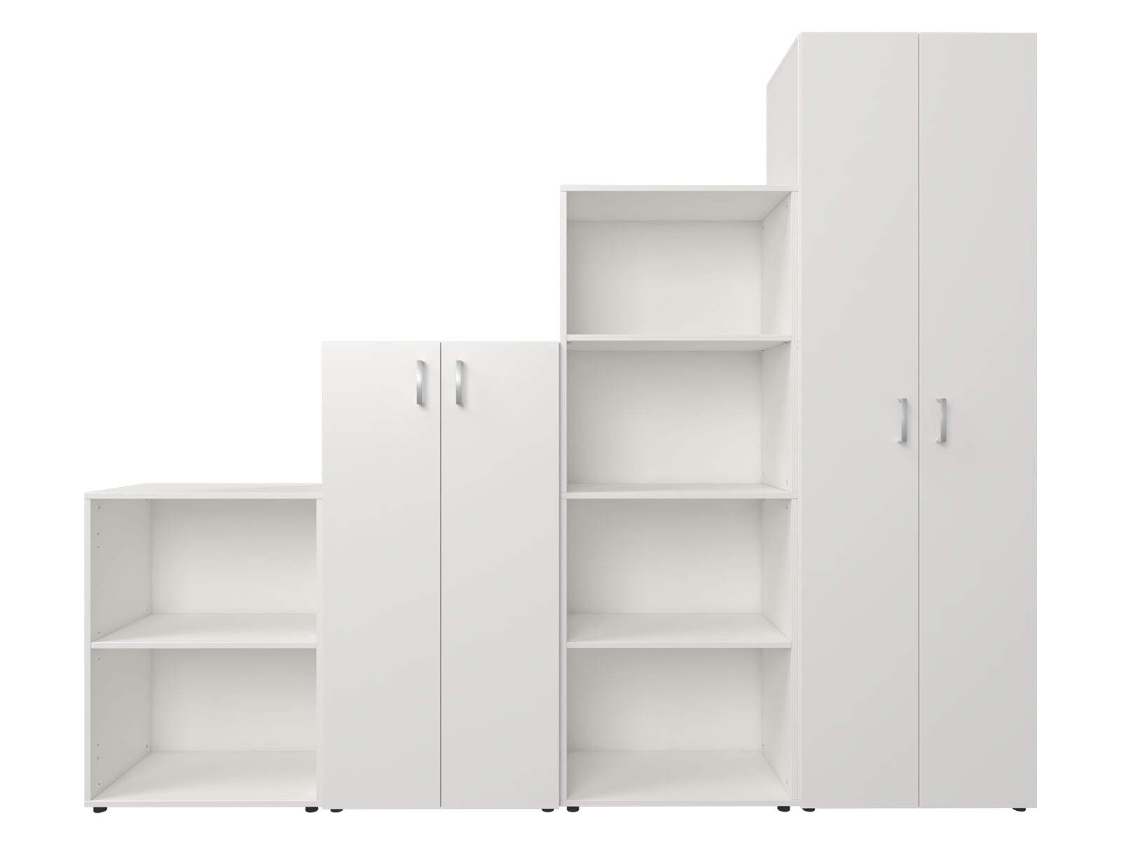 möbelando Büro-Kombi Komplettset Trio 2345 Weiß