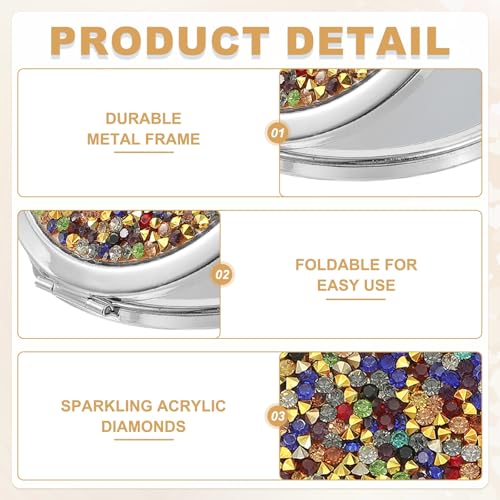 Miroir de maquillage compact argenté, la solution beauté pour les sacs