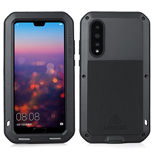 Coque Huawei P20 Pro LOVE MEI antichoc noire étanche avec verre trempé