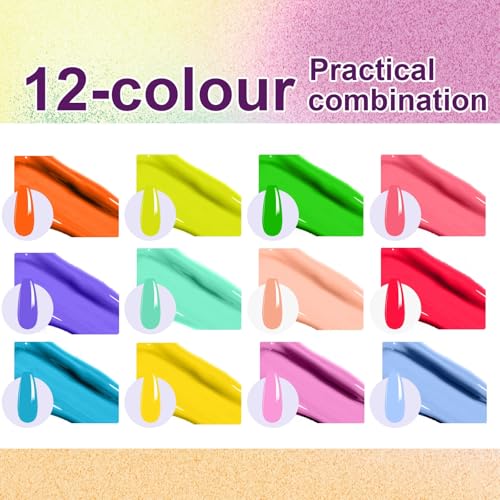 U-Shinein Żel do malowania gradientowego, 12 kolorów ombre żelowy lakier do paznokci ombre, paznokcie aura, francuski manicure, DIY, sztuka paznokci, paleta C