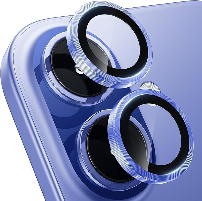 Image of NEXVEU PACK OF 2 Camera Lens Protector Compatible For IPHONE 16 /16 PLUS (BLUE) UHD 9H Glass, Anti Drop, Scratch Resistant, Case Friendly, Removable, Waterproof, Heavy Duty Camera Protector.