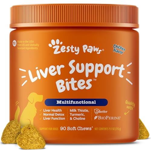 Zesty Paws Liver Support Supplement for Dogs - with...