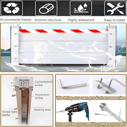 Barreras de prevención del agua con kit reutilizable y paneles de aluminio 5