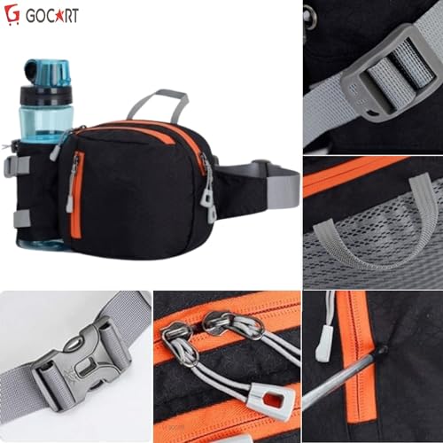 Image of GOCART WITH G LOGO Running Belt Jogging Cycling Waist Bum Pack Phone Pouch Sports Bag with Water Bottle Holder Organizer