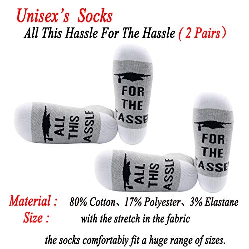 JXGZSO All This Hassle For The Tassel Socks Class of 2025 Graduation Socks for Graduation Day 2025 Graduate Gift2