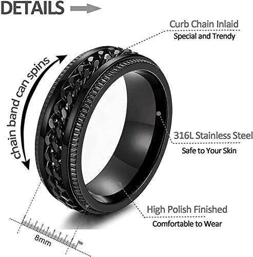 Image of Men's Stainless Steel Western Style Band Rings Collection for Men /Boy's