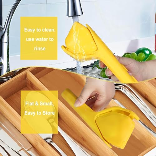 Image of BLLUEX Flat Lemon Squeezer, Effortless Flat Lemon Juicer Squeezer, Hand Citrus Press, Citrus Squeezer Pack of 1 - Yellow
