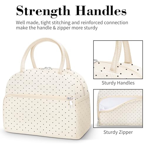 image for Coobiiya Lunch Bag Lunch Box for Women Men, Reusable Cute Corduroy Lun