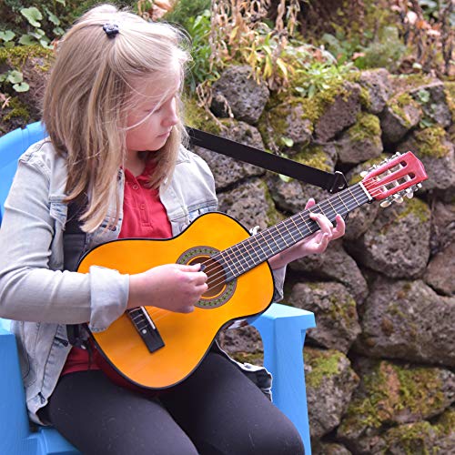 Image of 30 inch Natural Wood Guitar With Case and Accessories for Kids /Boys /Beginners