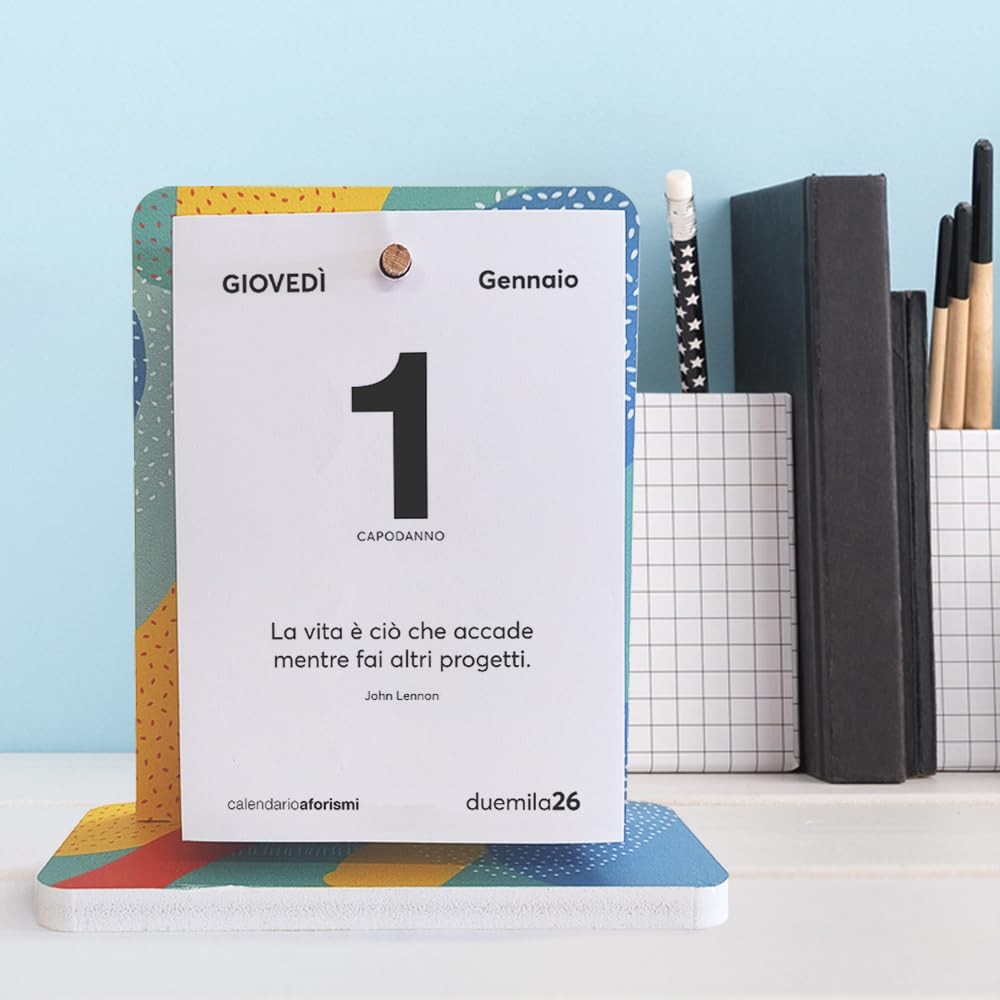 Calendario da Scrivania 2026 Aforismi Motivazionali | Fogli a Strappo con Citazioni Filosofiche | Base Forex Montata | Idea Regalo | Q&B Grafiche®e (2026, COLOR - Multipack 3)