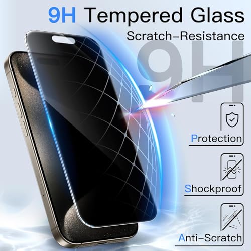 Image of Supershieldz NeoGuard True 360 Privacy Tempered Glass Screen Protector Guard for iPhone 14 Pro Max, 9H Hardness, Anti-Static, Easy Installation Kit