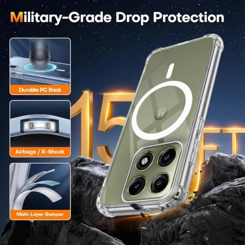 Image of Jkobi Shockproof Crystal-Clear Back Cover for Motorola Moto Edge 70 Pro (Magsafe Wireless Support | Drop & Camera Protection | Hard Polycarbonate)