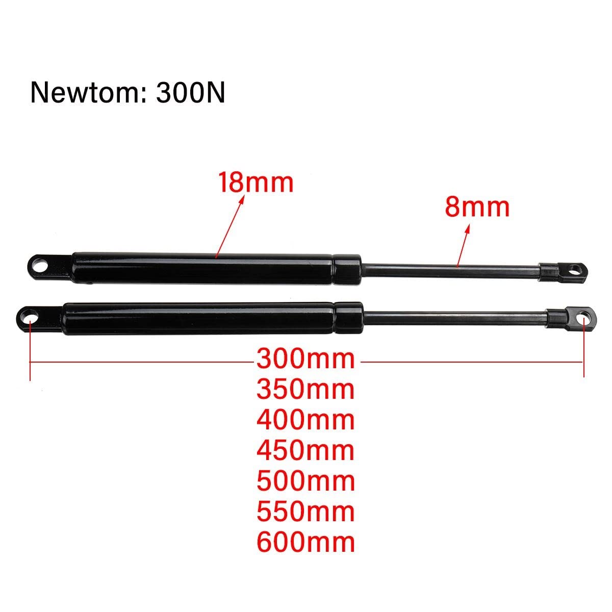 2 Pz 300N 300-600mm Auto Molle A Gas Cofano Cofano Tronco Portellone Ammortizzatore Puntone Barra Supporto Molla A Gas Bus Letto Camion Barca Finestra Molle A Gas Bagagliaio Auto(550MM)