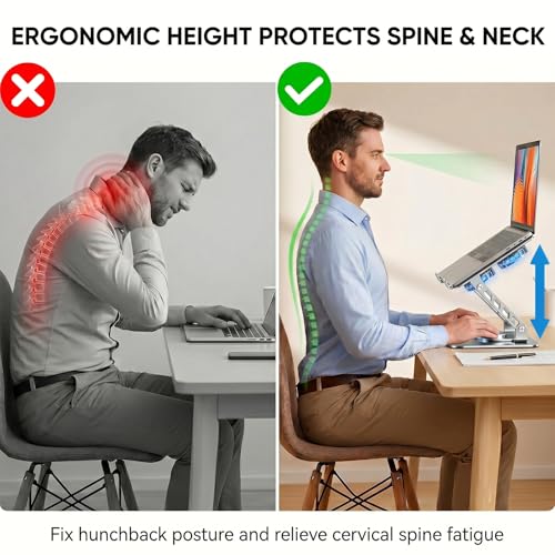 Support pour ordinateur portable universel avec ventilateur de refroidissement