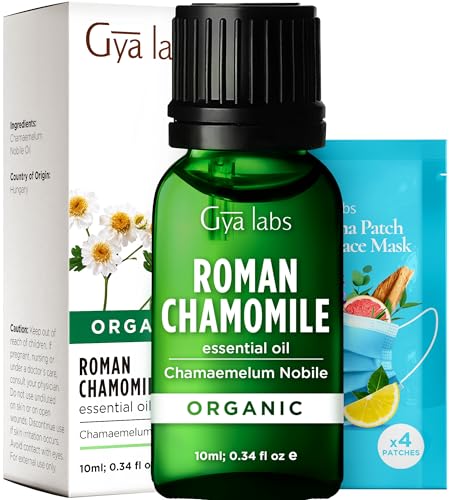 Aceite esencial de manzanilla romana orgánica para cabello, piel, difusor y aromaterapia (10 ml) - Grado terapéutico 100% puro