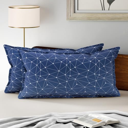 Image of Wakefit 100% Cotton Pillow Cover Set of 2 | 200 TC Soft & Breathable Pillow Cases | King Size 19 x 36 Inch | Skin Friendly, Durable & Gentle Machine Washable | Nicole