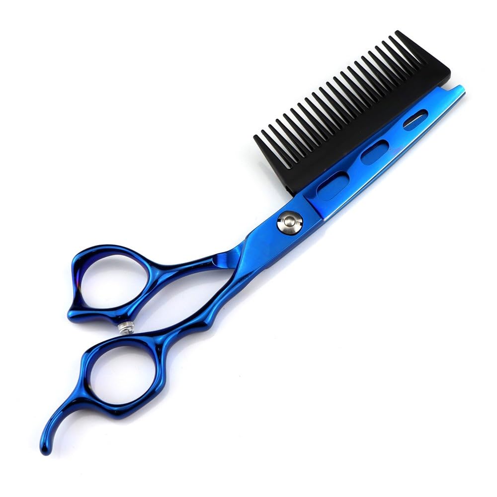 Ciseaux de coupe de cheveux 6 pouces en acier JP 440C bleu pour dégradé précis
