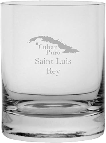 Miniatura 3 de Juan López - Vaso de whisky con diseño de cigarros cubanos grabado, 11 onzas