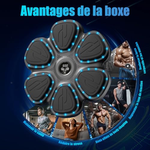 Machine de boxe de musique LED électronique avec 9 vitesses et mode comptage - 5