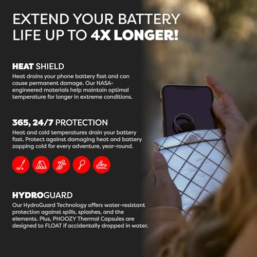 Image of PHOOZY Apollo II Thermal Phone Case with NASA-Derived Technology - Extends Battery Life 4X in Hot or Cold Weather - Military Grade 8-Foot Drop Protection Insulated Pouch - Large Silver