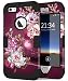 Hocase iPhone SE Case, iPhone 5s Case, Heavy Duty Shockproof Protection Hard Plastic+Silicone Rubber Bumper Dual Layer Full-Body Protective Phone Case for iPhone SE/5s/5 - Royal Purple/White Flowers