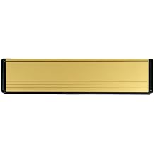 Keypak 12" Adjustable Letter Box, Anti-Snap Flap, Draught Excluder, Gold