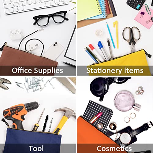 Anphsin 4 Pack Canvas Tool Bags - 16Oz Heavy Duty Canvas Tool Multipurpose Pouch Set Zipper Tote Bag Household Small Tool Storage Organizer With Dependable Metal Zippers (4 Colors) #TOP5