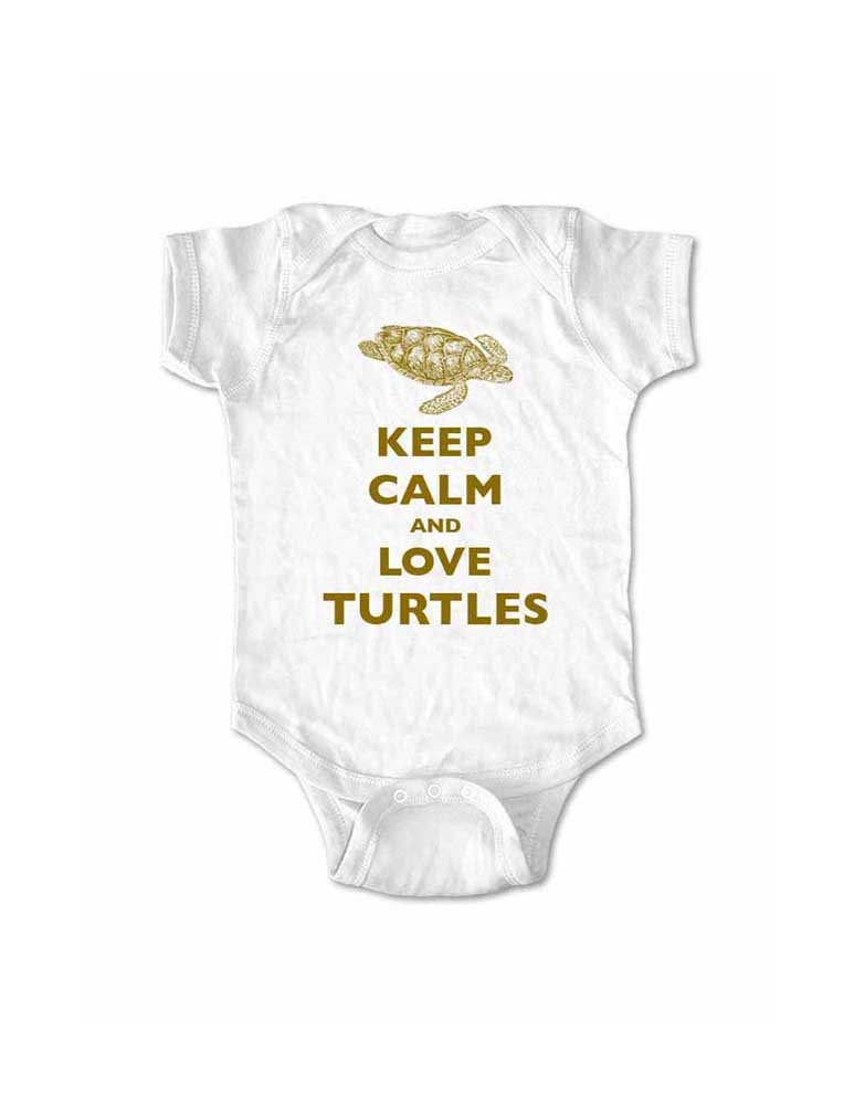 Keep Calm and Love Turtles baby one piece bodysuit