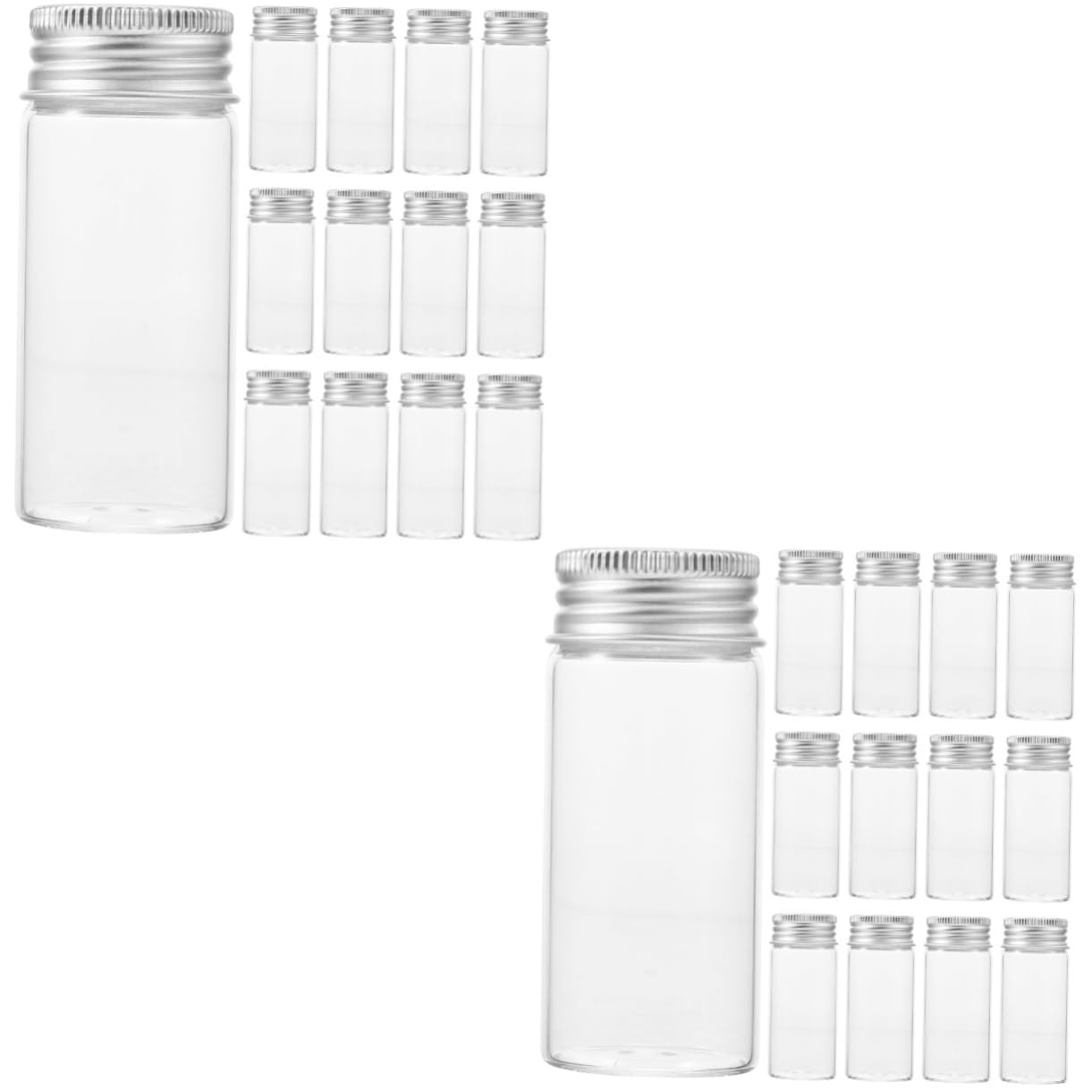 TOPBATHY 2 Series Botella Sellada por Tubo De Ensayo Pequeño Tapa Prueba Hermético Tubos Tubos De Ensayo De Laboratorio Claro Tubos Vacios Tubos De Ensayo Anchos Vidrio Piezas*2