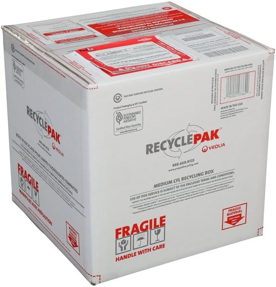 Environmental Services SUPPLY-192 Recycle Pak Prepaid Medium CFL Recycling Box, 15 x 15 x 15"