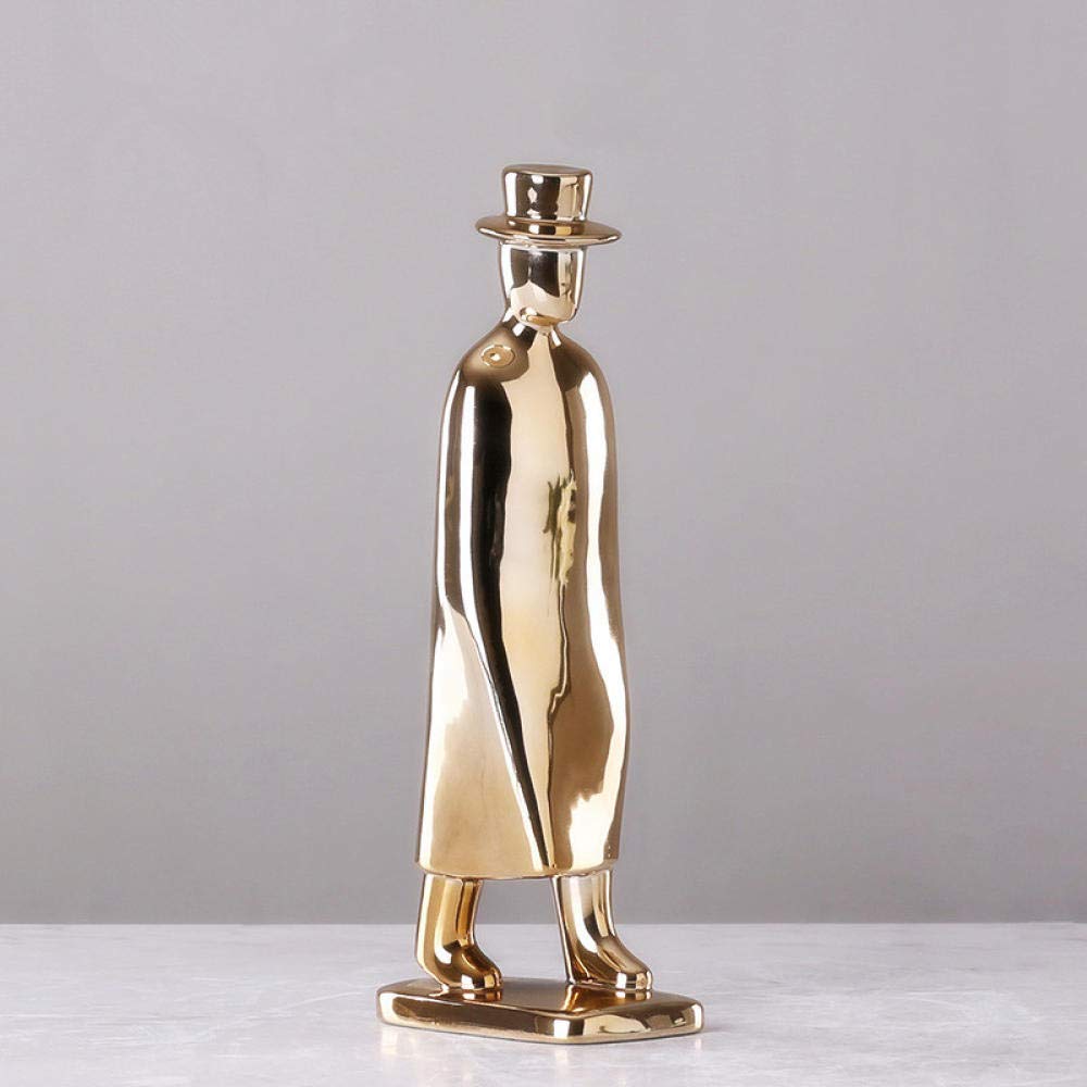 Statue Homme en Céramique d'Art Décoration Haut de Gamme Bureau 33cm