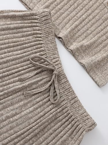 Image of SOLY HUX Women's Button Front Ribbed Knit Tank Top and Shorts Pajama Set Sleepwear Lounge Sets
