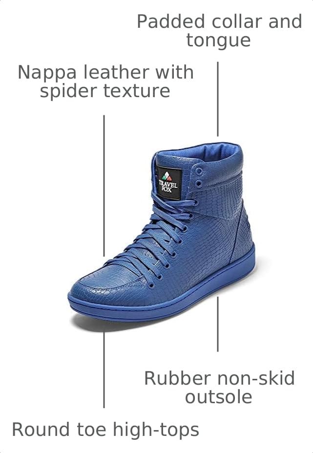 Image of TRAVEL FOX Unisex 900 Nappa Leather Round Toe Lace-Up High-Top Sneakers