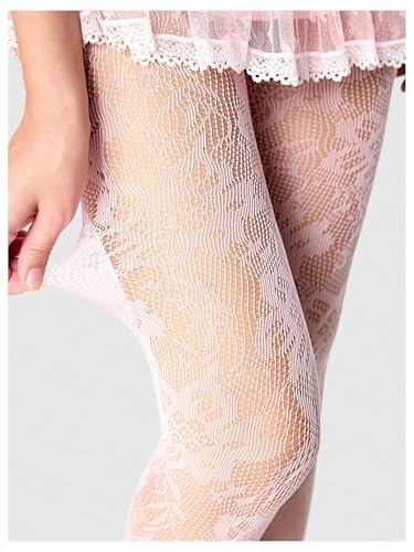 SHENHE Women's 1 Pair Fishnet Tights Patterned Stretch Kawaii Sheer Stockings Pantyhose3
