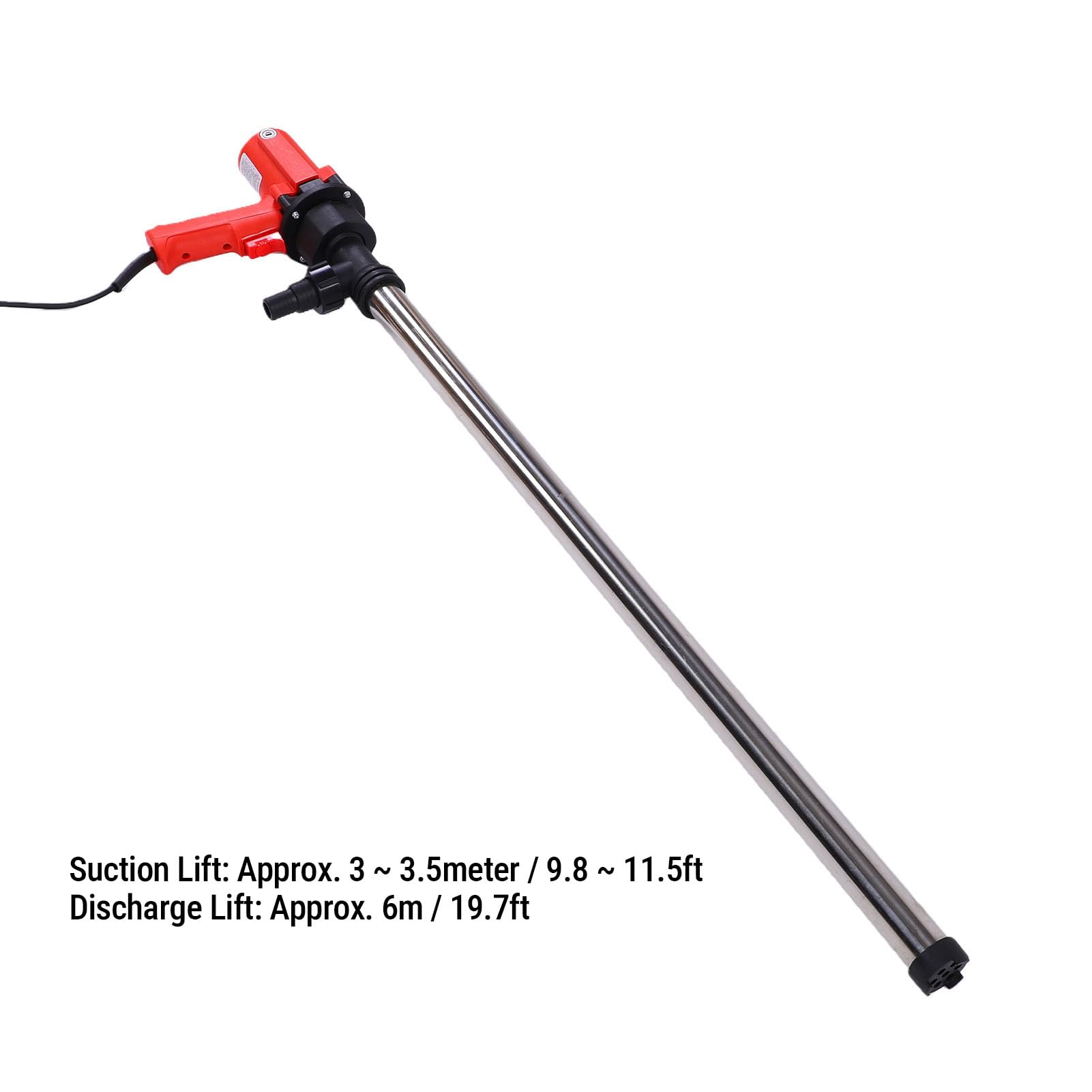 FTVOGUE Tromba a Stantuffo 6 Livelli, Pompa Elettrica 8000RPM, (Spina | Adatto per derv, kerosene, ottima tenuta, tubi in acciaio inossidabile, 60-80 LPM