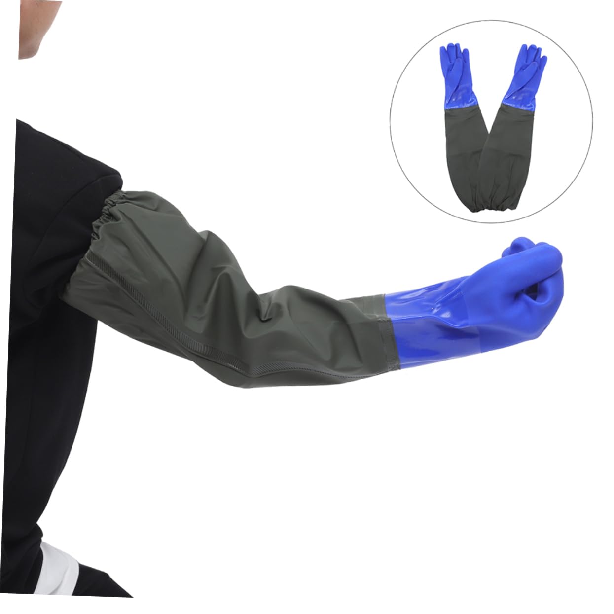 Guantes de Goma Impermeables Codo 2 Pares de Guantes Largos para Lavar Limpieza de Cocina para Protección del Brazo