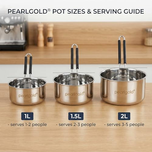 Premium Stainless Steel Tea Pan Saucepan Tapeli Patila | Induction Friendly Heavy Duty Milk & Chai Boiling Pot Flat Base | Multipurpose Steel Pan... - Image 2