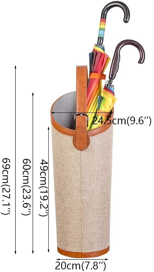 Porte-parapluie cuir beige support cannes et bâtons de marche intérieur - 3