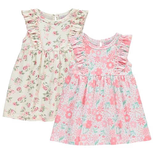Cudlie 2-Pack Baby Girls’ Dresses – Adorable Prints and Everyday Value - 0-3M to 24M
