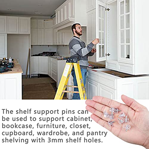 Sazoemao 5 Millimeters Shelf Support Peg,Support Cabinet Shelf Pins,Clear Plastic Replacement Peg Cabinet Shelf Supports Pins For Kitchen Furniture Book Shelves Shelf Holder Locking Pins thumb #4
